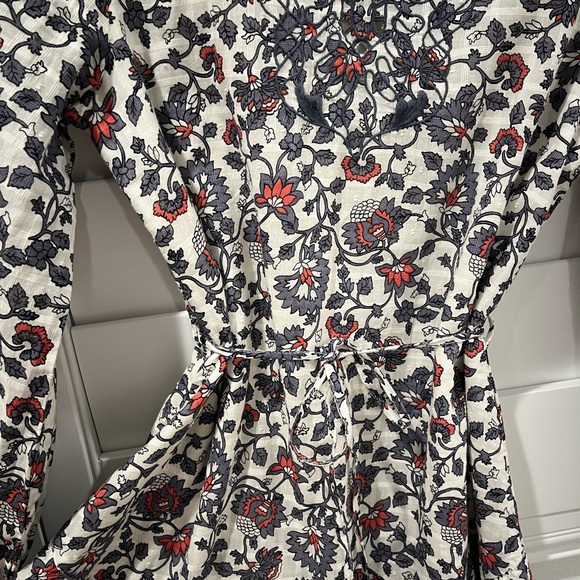 NWT ZARA Blue and white floral long sleeve mini dress - Picture 7 of 13